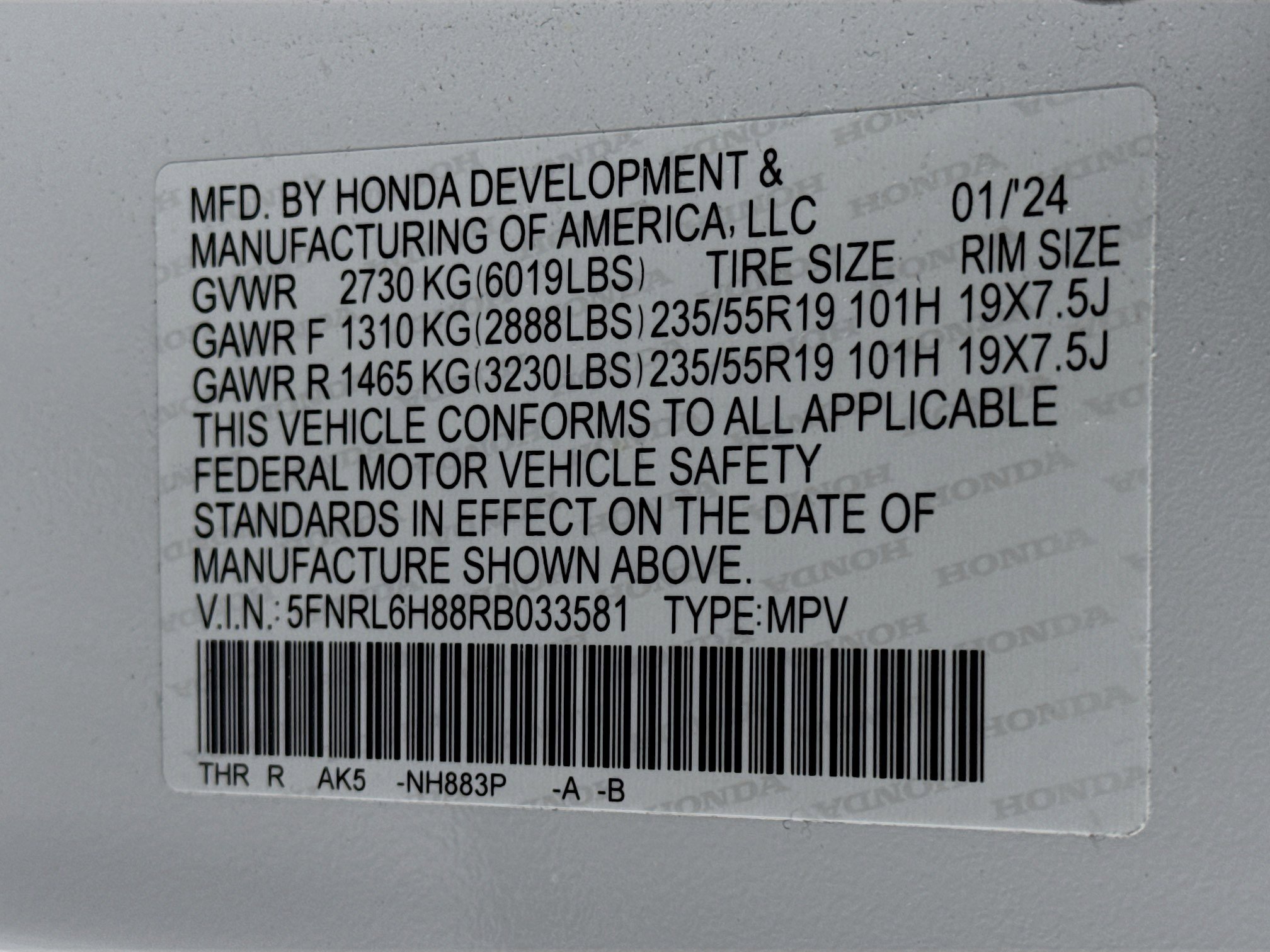 Certified 2024 Honda Odyssey Touring image 35