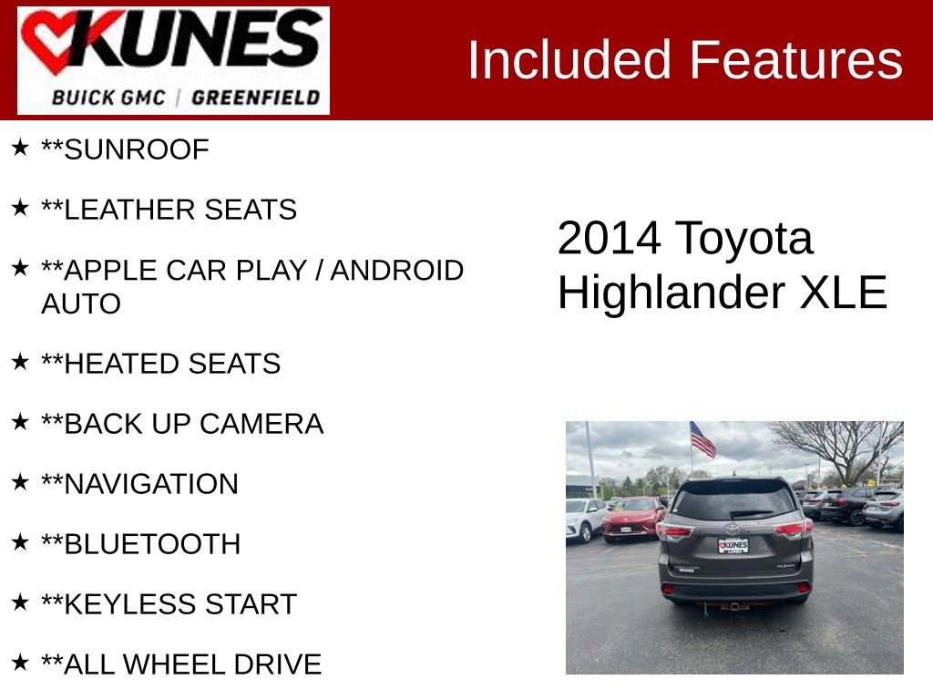 Used 2014 Toyota Highlander XLE AWD/4WD image 2