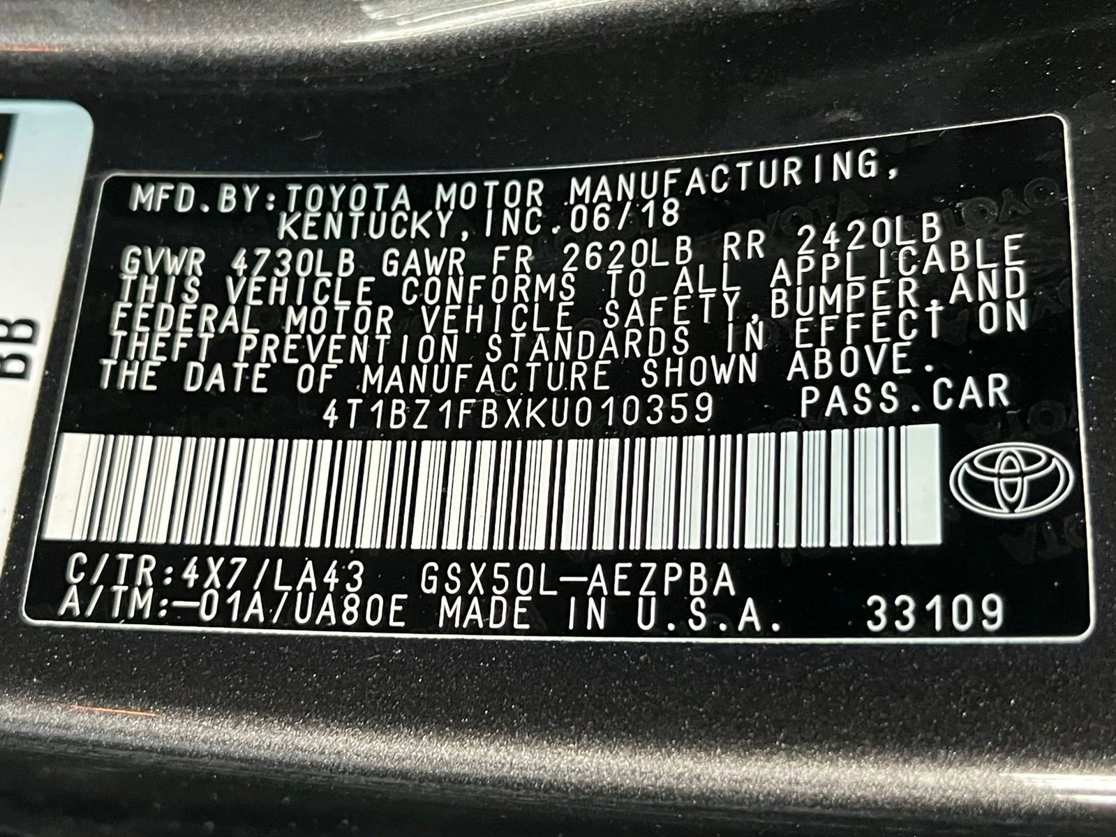 Used 2019 Toyota Avalon Limited w/ All Weather Liner Package FWD image 19