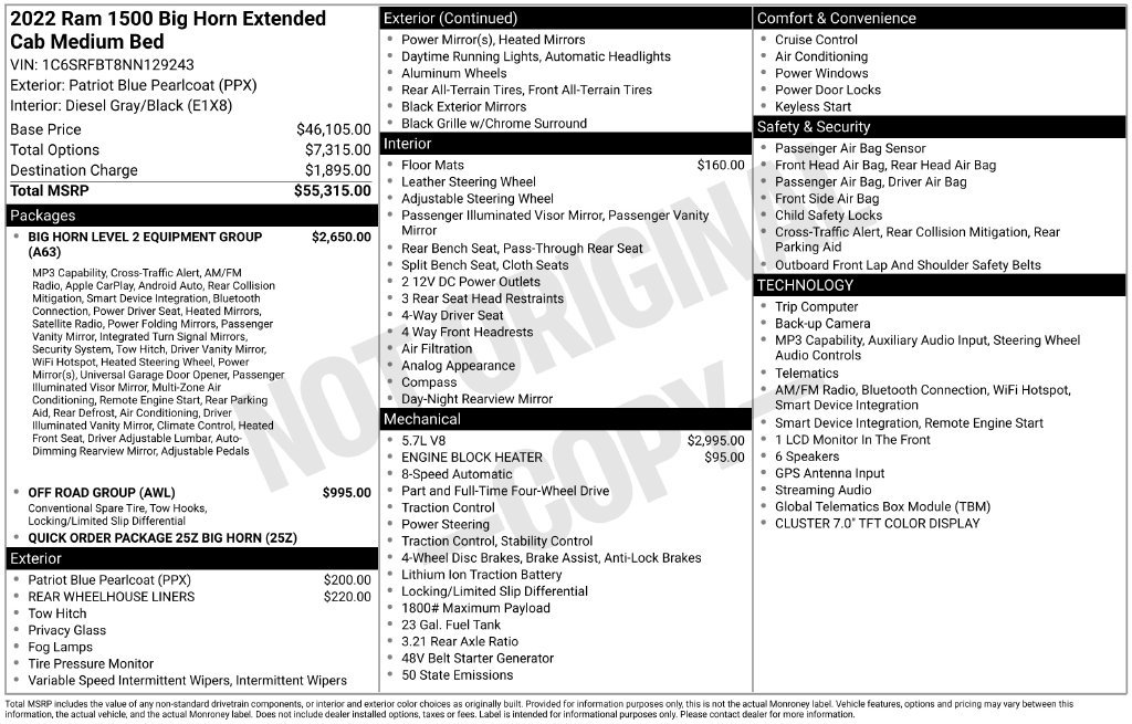 Used 2022 RAM 1500 Big Horn AWD/4WD image 39