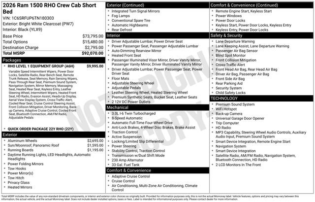New 2026 RAM 1500 RHO w/ RHO Level 1 Equipment Group AWD/4WD image 22