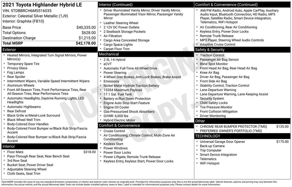 Used 2021 Toyota Highlander LE image 2