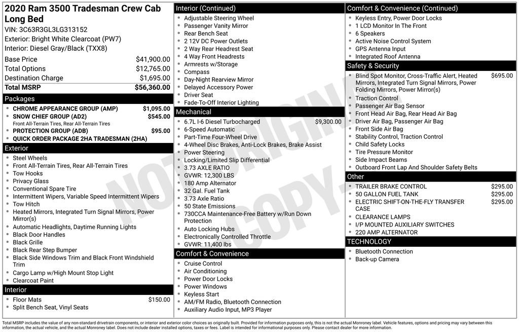 Used 2020 RAM 3500 Tradesman w/ Chrome Appearance Group image 40