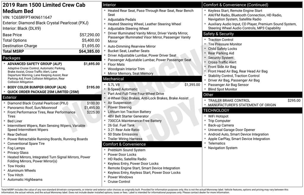 Used 2019 RAM 1500 Limited w/ Advanced Safety Group image 6