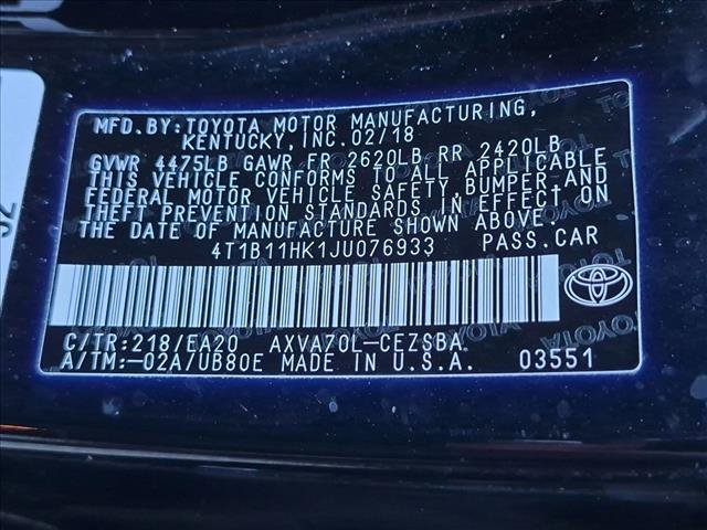 Used 2018 Toyota Camry SE FWD image 22