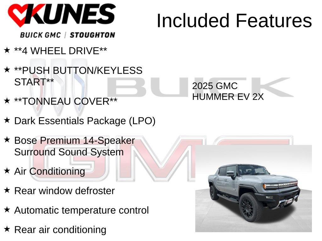 New 2025 GMC Hummer EV 2X w/ LPO, Dark Essentials Package image 3