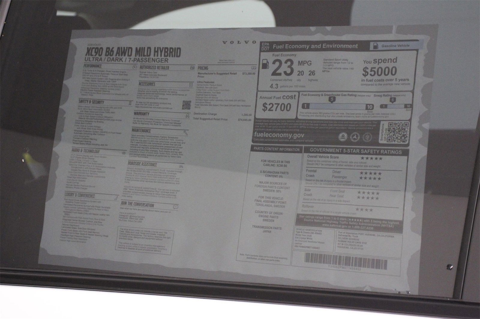 New 2026 Volvo XC90 B6 Ultra image 18