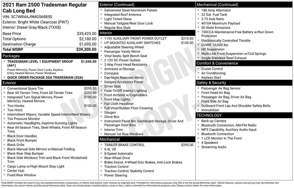 Used 2021 RAM 2500 Tradesman RWD image 9