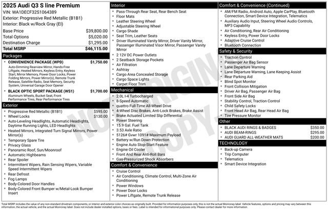 Certified 2025 Audi Q3 2.0T Premium w/ Convenience Package AWD/4WD image 35