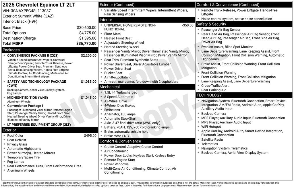 Used 2025 Chevrolet Equinox LT w/ Convenience Package II AWD/4WD image 4
