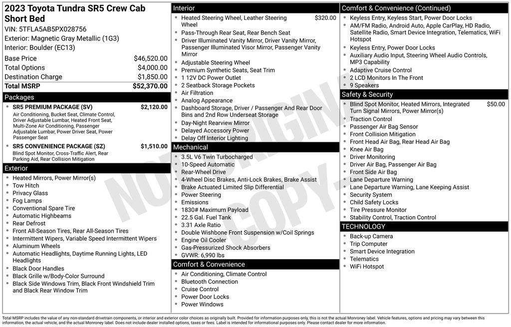 Used 2023 Toyota Tundra SR5 w/ SR5 Premium Package RWD image 2