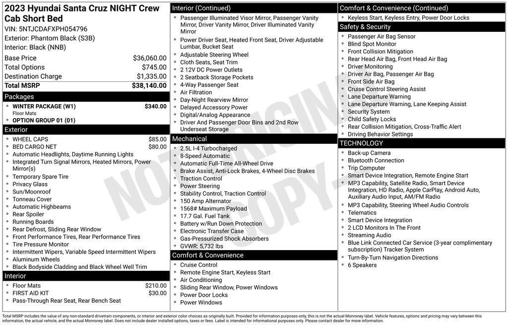 Certified 2023 Hyundai Santa Cruz Night w/ Winter Package AWD/4WD image 3