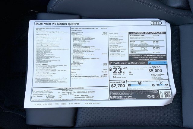New 2026 Audi A6 Premium Plus AWD/4WD image 13