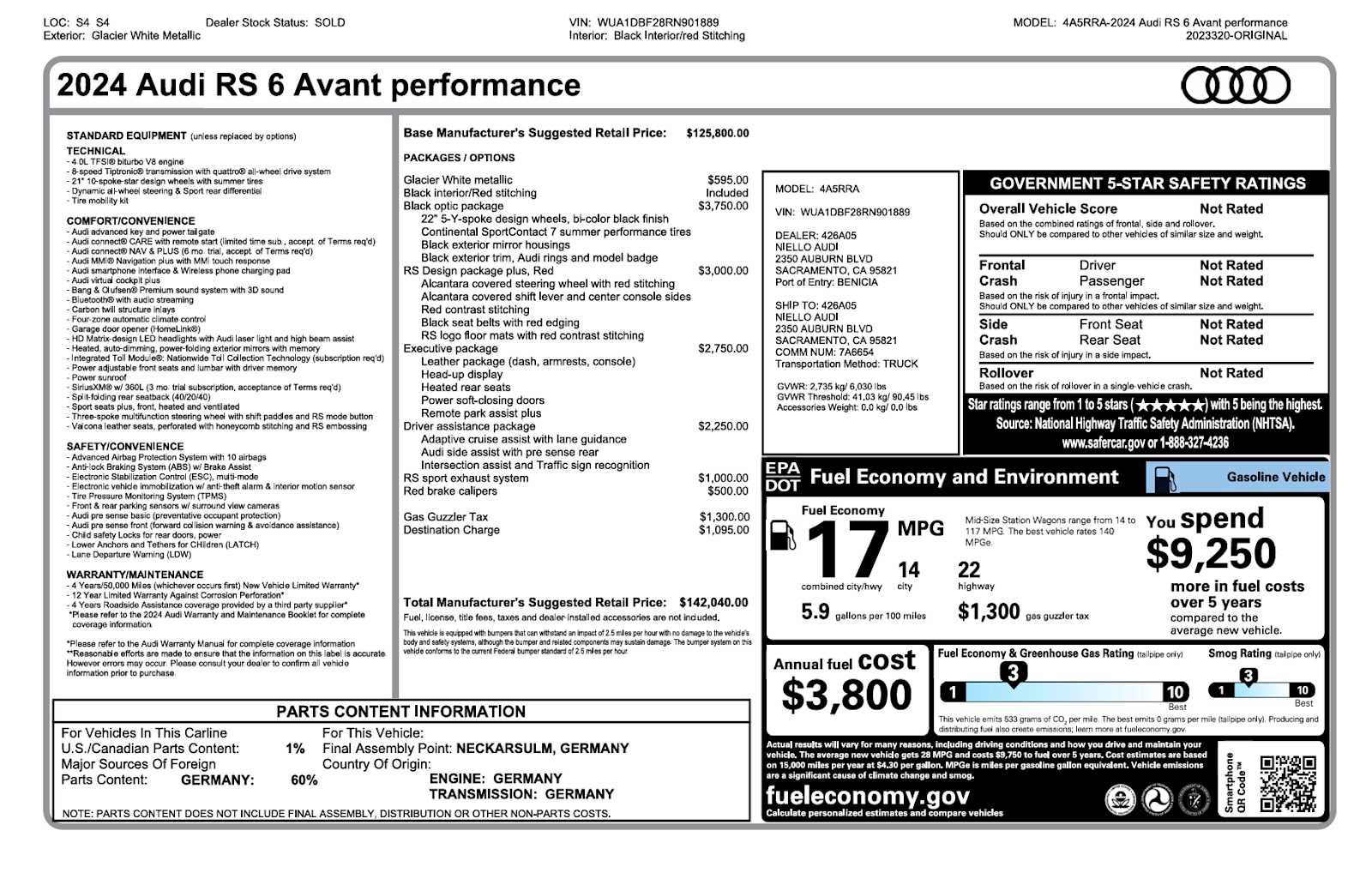 Used 2024 Audi RS 6 performance AWD/4WD image 3
