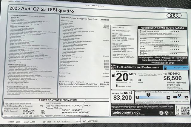 New 2025 Audi Q7 3.0T Premium Plus image 13