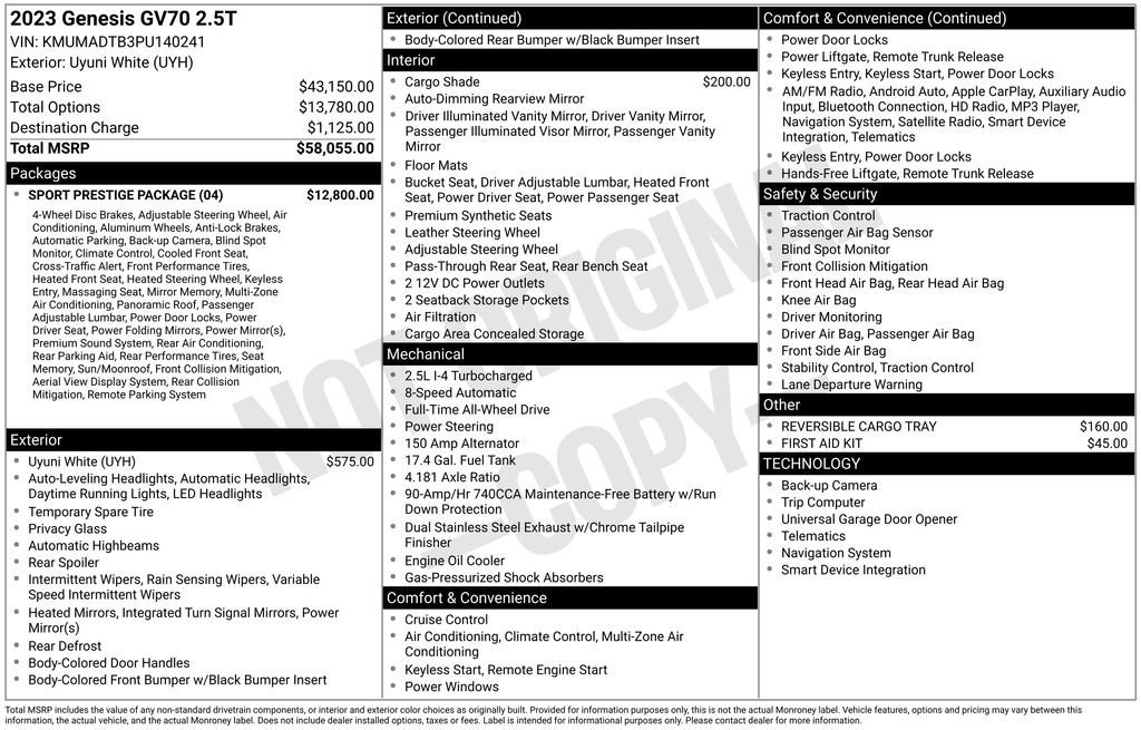 Used 2023 Genesis GV70 2.5T w/ Sport Prestige Package image 9