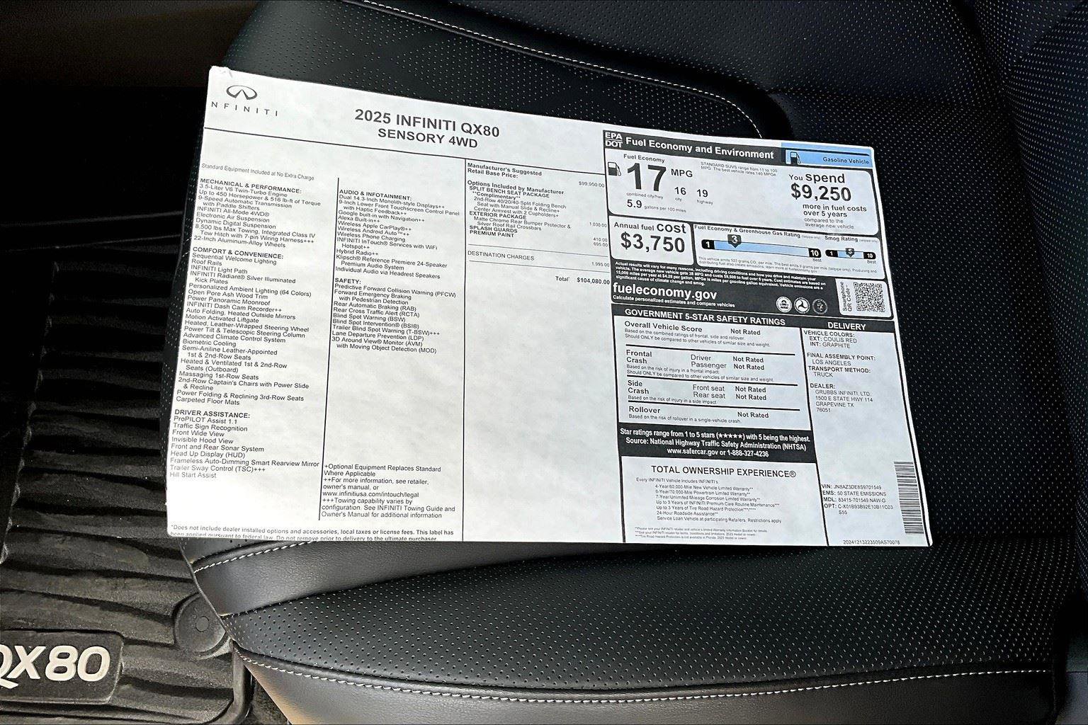 New 2025 INFINITI QX80 Sensory w/ Exterior Package image 27