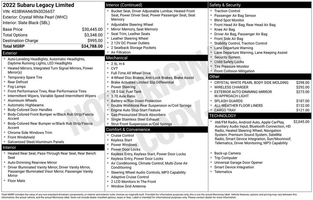 Certified 2022 Subaru Legacy Limited image 6