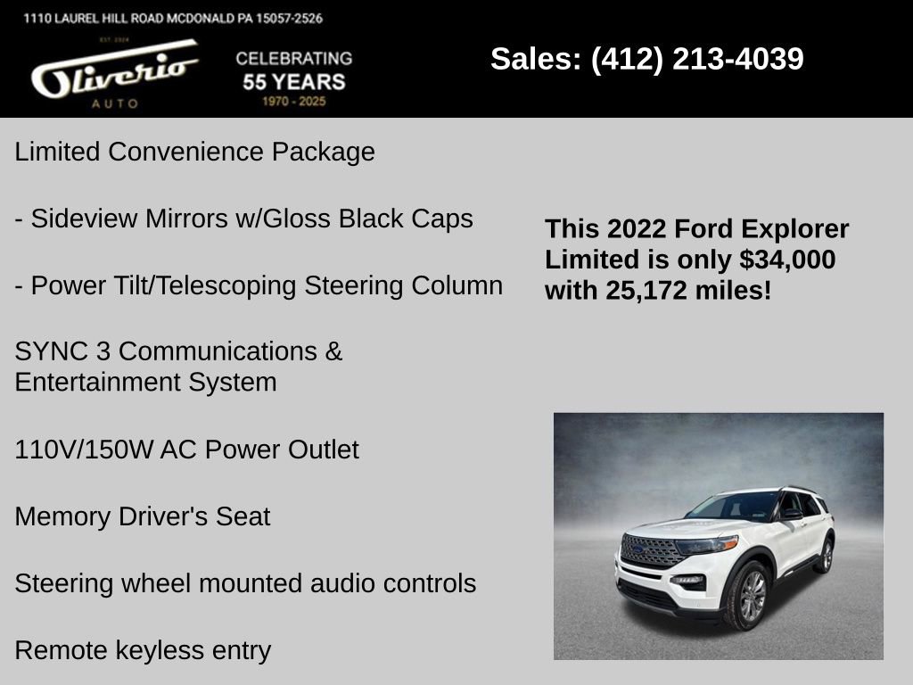 Used 2022 Ford Explorer Limited w/ Equipment Group 301A image 10
