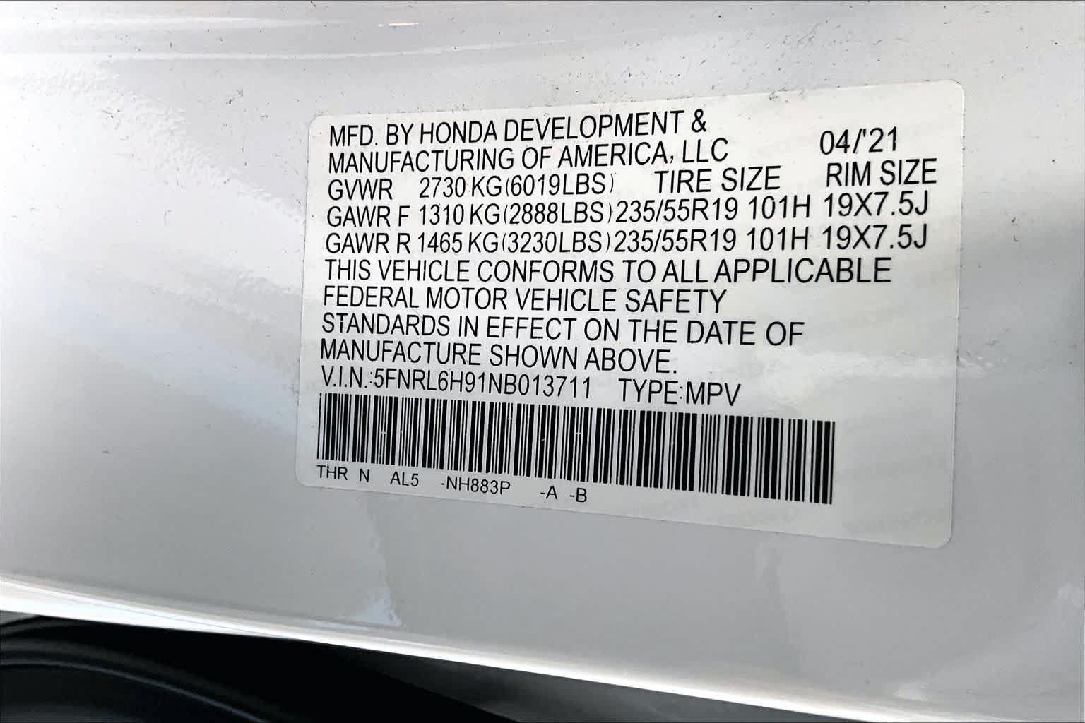 Certified 2022 Honda Odyssey Elite image 64