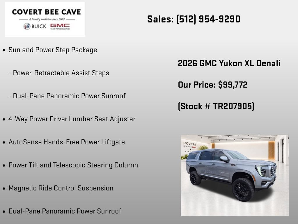 New 2026 GMC Yukon XL Denali w/ Sun & Power Step Package AWD/4WD image 19