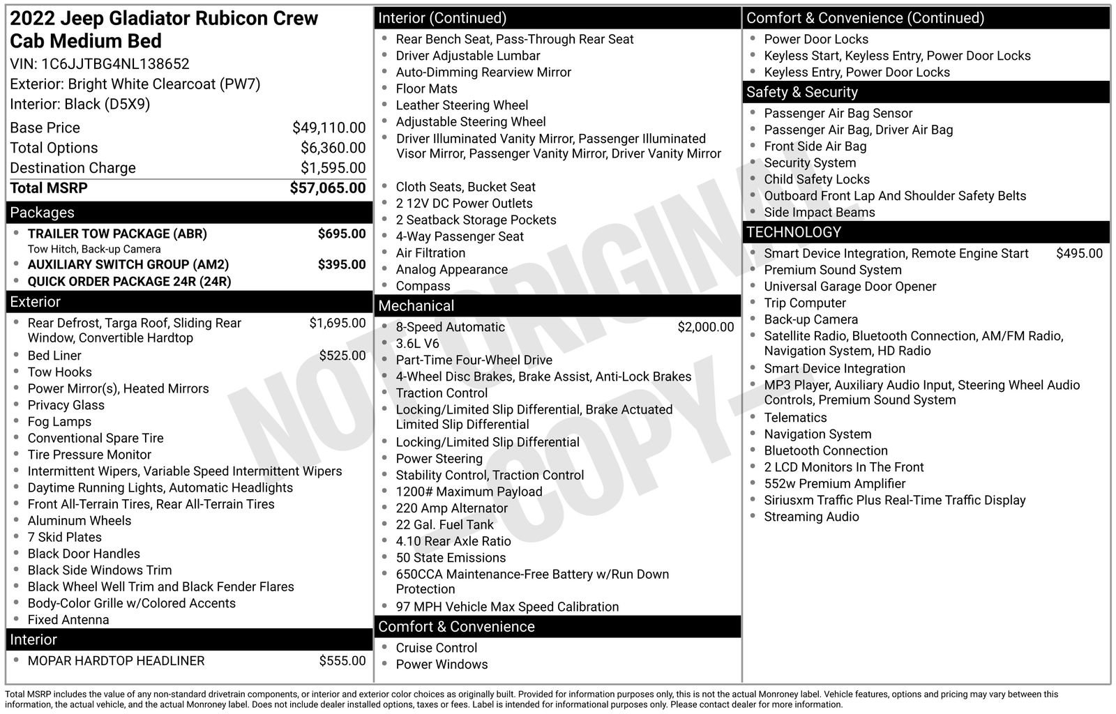 Used 2022 Jeep Gladiator Rubicon w/ Trailer Tow Package AWD/4WD image 21