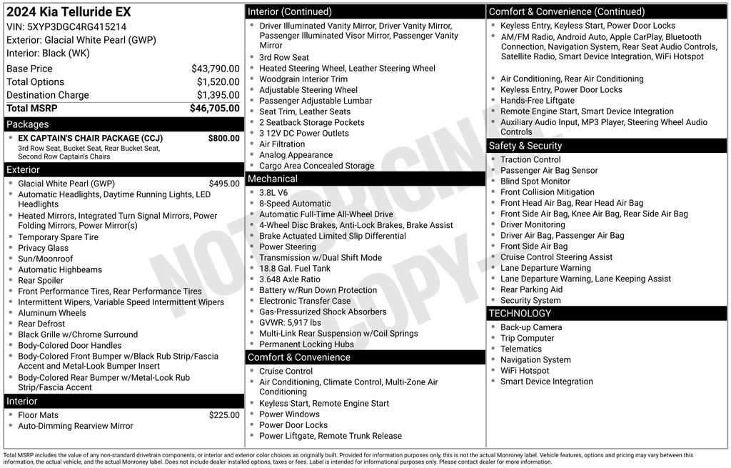 Used 2024 Kia Telluride EX w/ EX Captain's Chair Package image 33