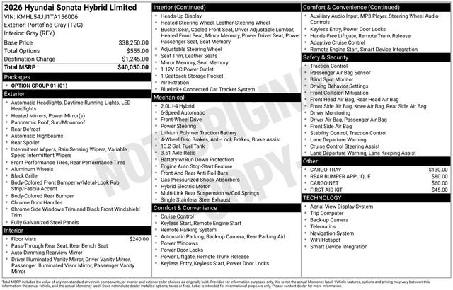 New 2026 Hyundai Sonata Limited FWD image 35