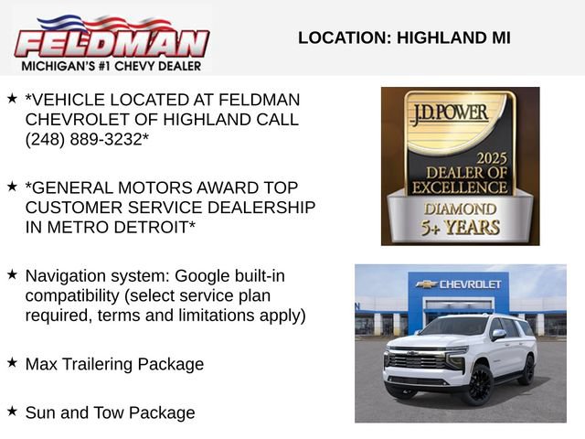 New 2026 Chevrolet Suburban Premier w/ Sun And Tow Package AWD/4WD image 3
