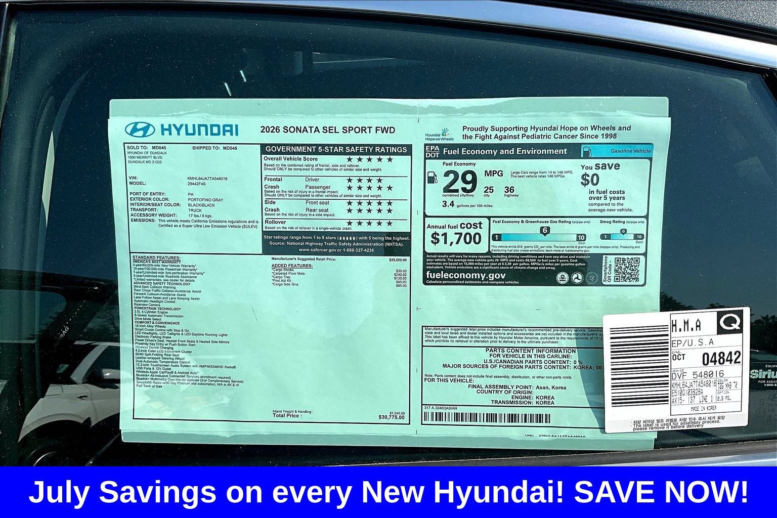 New 2026 Hyundai Sonata SEL FWD image 15