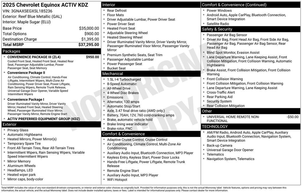 New 2025 Chevrolet Equinox ACTIV w/ Convenience Package III AWD/4WD image 5