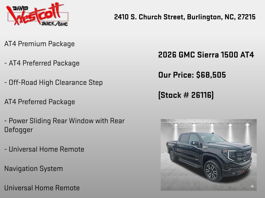 New 2026 GMC Sierra 1500 AT4 w/ AT4 Premium Package AWD/4WD image 6