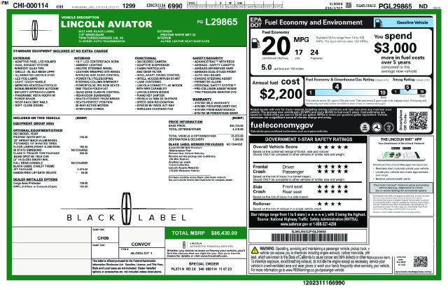 Used 2023 Lincoln Aviator Black Label w/ Jet Package AWD/4WD image 3