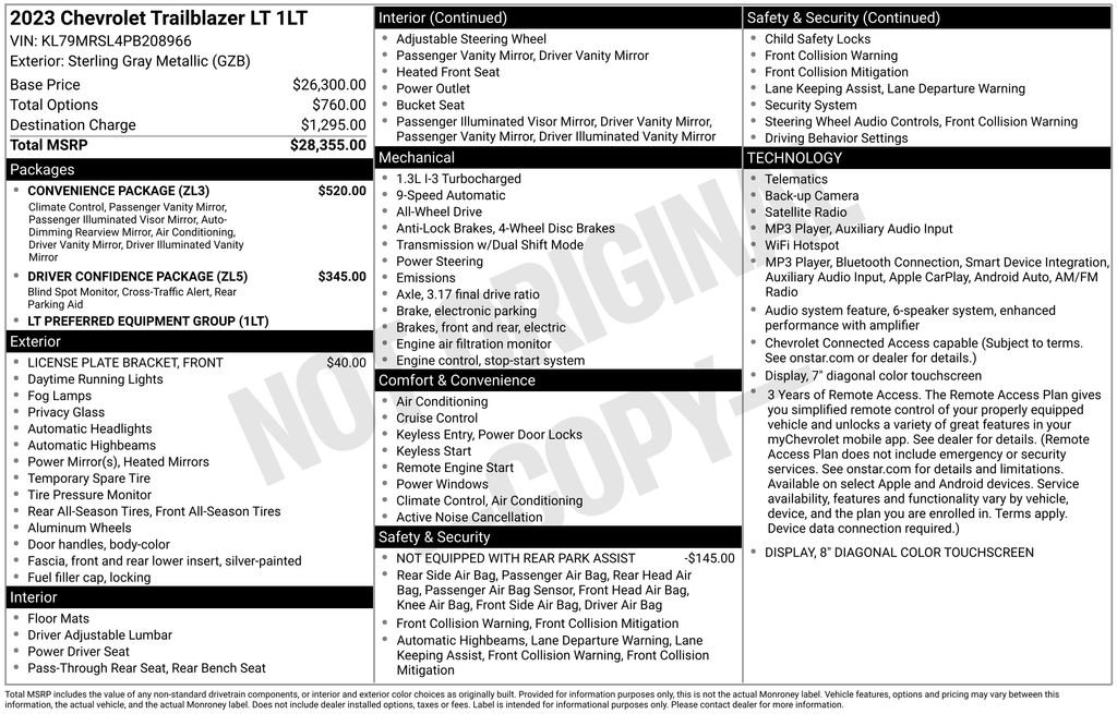 Used 2023 Chevrolet TrailBlazer LT w/ Convenience Package AWD/4WD image 6