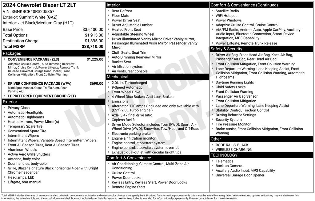 Used 2024 Chevrolet Blazer LT w/ Convenience Package FWD image 44
