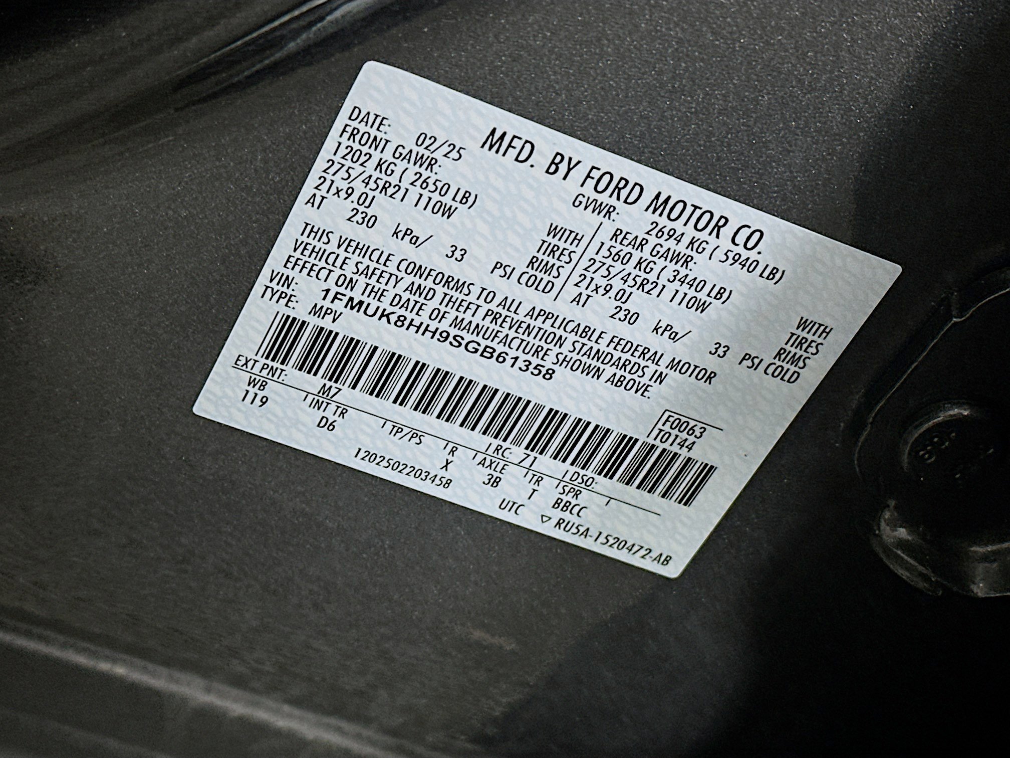 Used 2025 Ford Explorer Platinum w/ LUX Leather Package AWD/4WD image 12