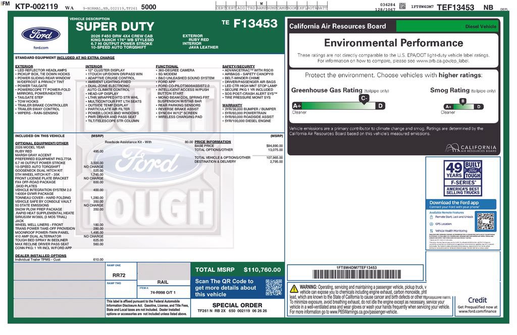 New 2026 Ford F450 King Ranch w/ FX4 Off-Road Package AWD/4WD image 49