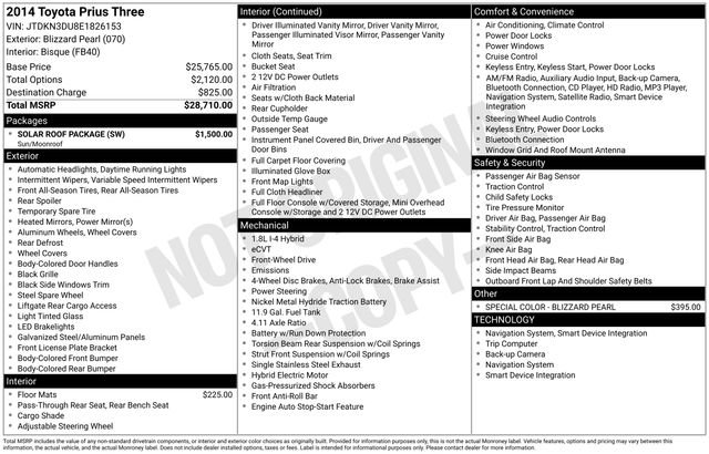 Used 2014 Toyota Prius Three w/ Solar Roof Package image 13