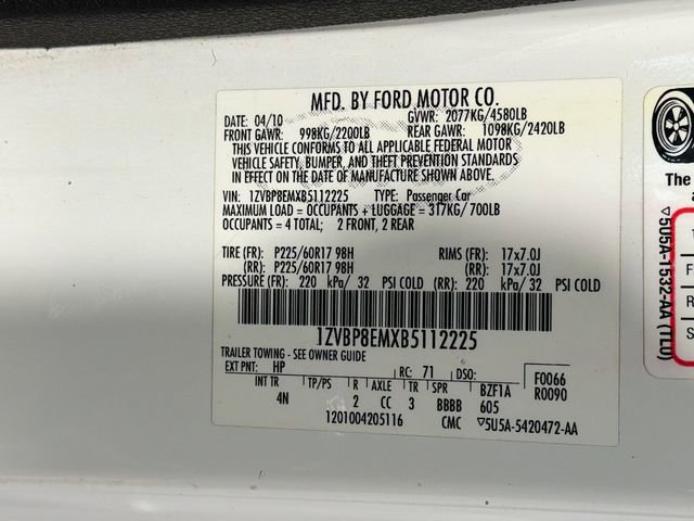 Used 2011 Ford Mustang Premium w/ 201A Rapid Spec Order Code RWD image 26