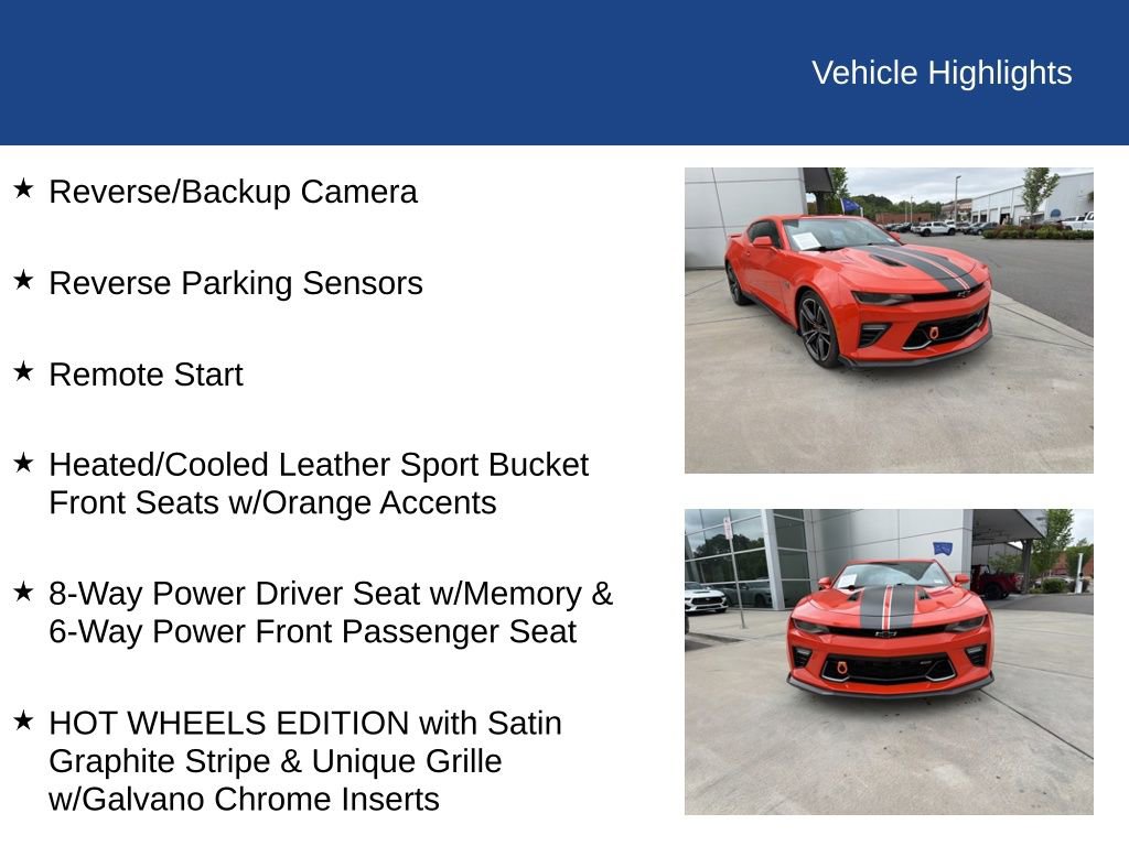 Used 2018 Chevrolet Camaro SS w/ Hot Wheels Edition RWD image 28