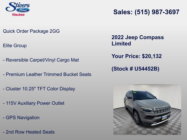 Used 2022 Jeep Compass Limited w/ Elite Group AWD/4WD image 8