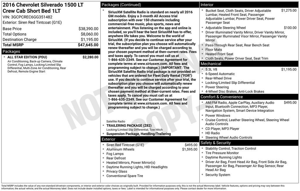 Used 2016 Chevrolet Silverado 1500 LT w/ All Star Edition RWD image 7