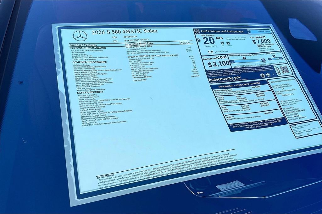 New 2026 Mercedes-Benz S 580 4MATIC Sedan image 13