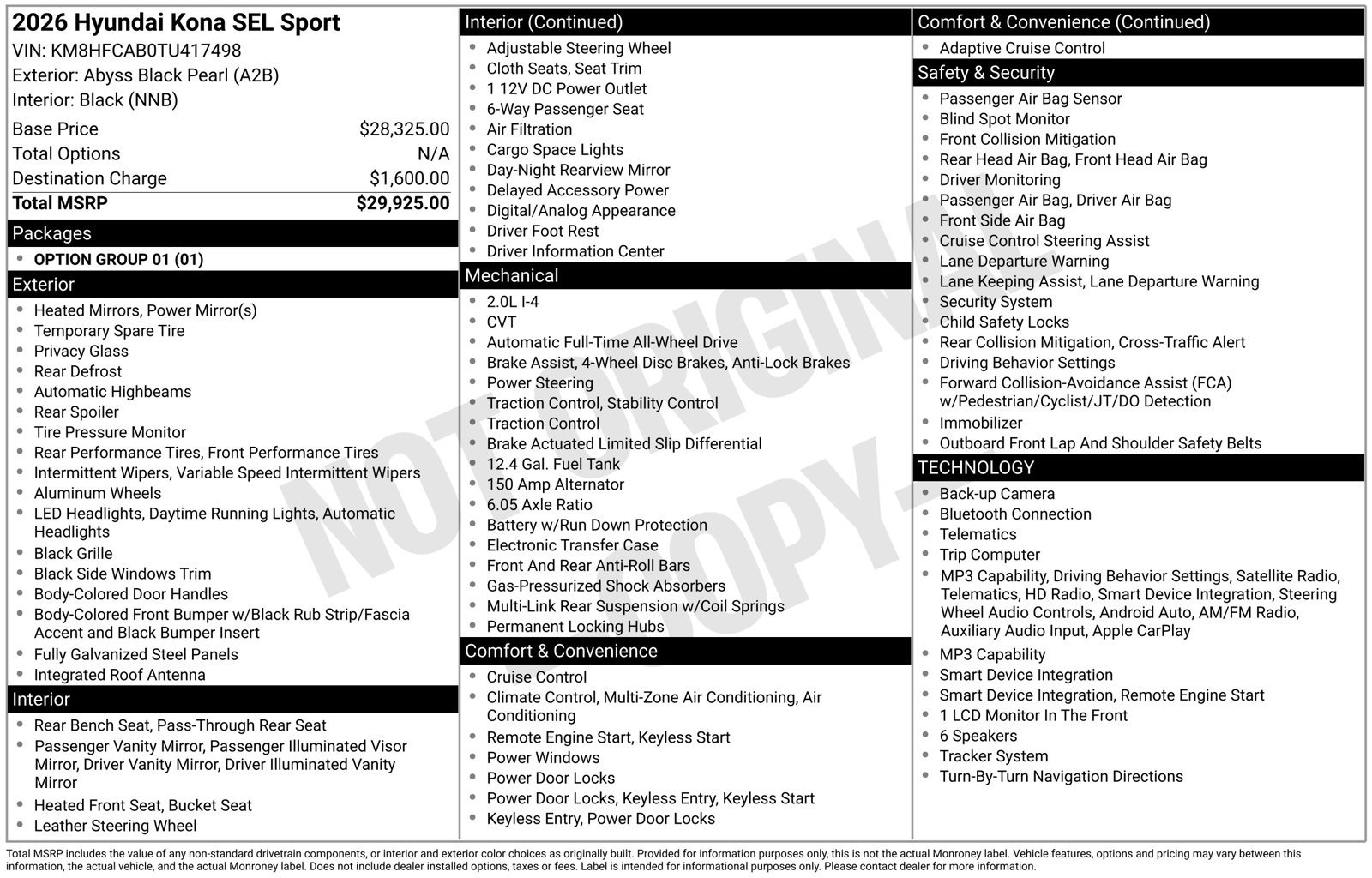 Certified 2026 Hyundai Kona SEL Sport AWD/4WD image 28