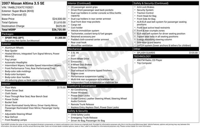 Used 2007 Nissan Altima 3.5 SE w/ Sport Pkg FWD image 26