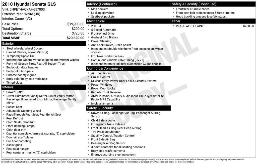 Used 2010 Hyundai Sonata GLS image 6