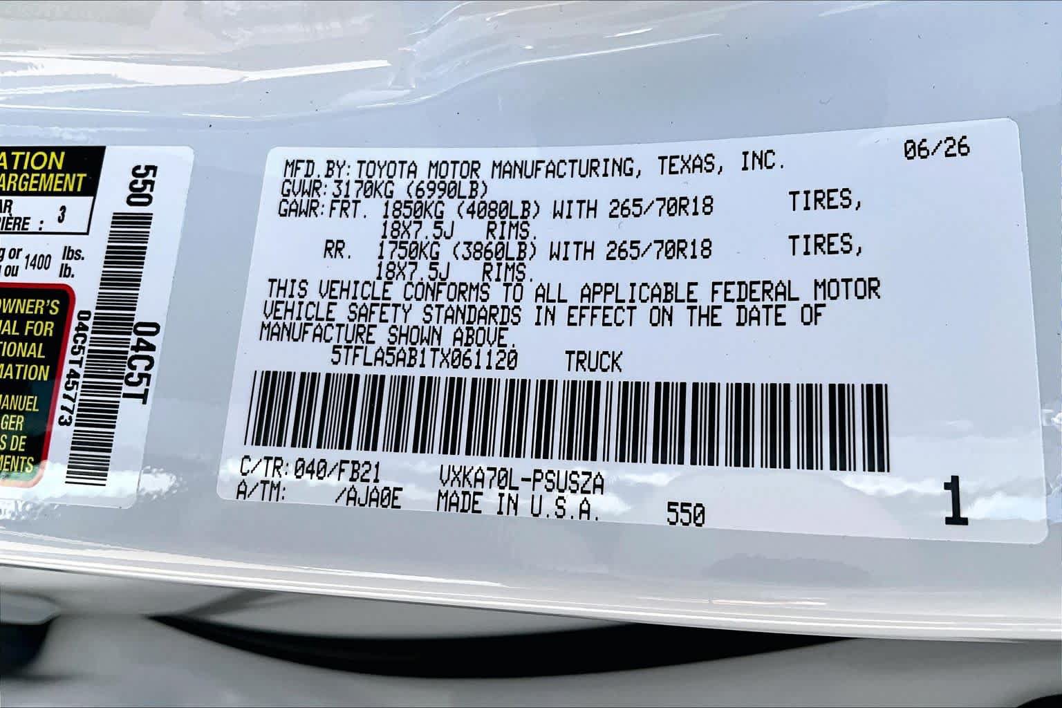 New 2026 Toyota Tundra SR5 RWD image 20
