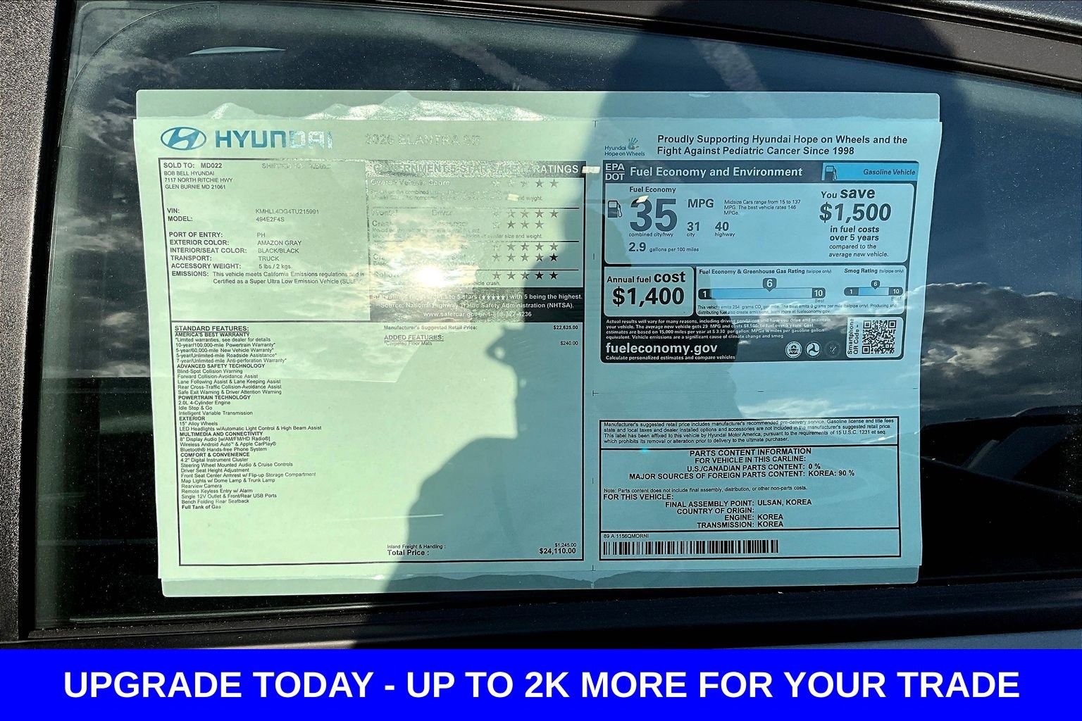 New 2026 Hyundai Elantra SE FWD image 15