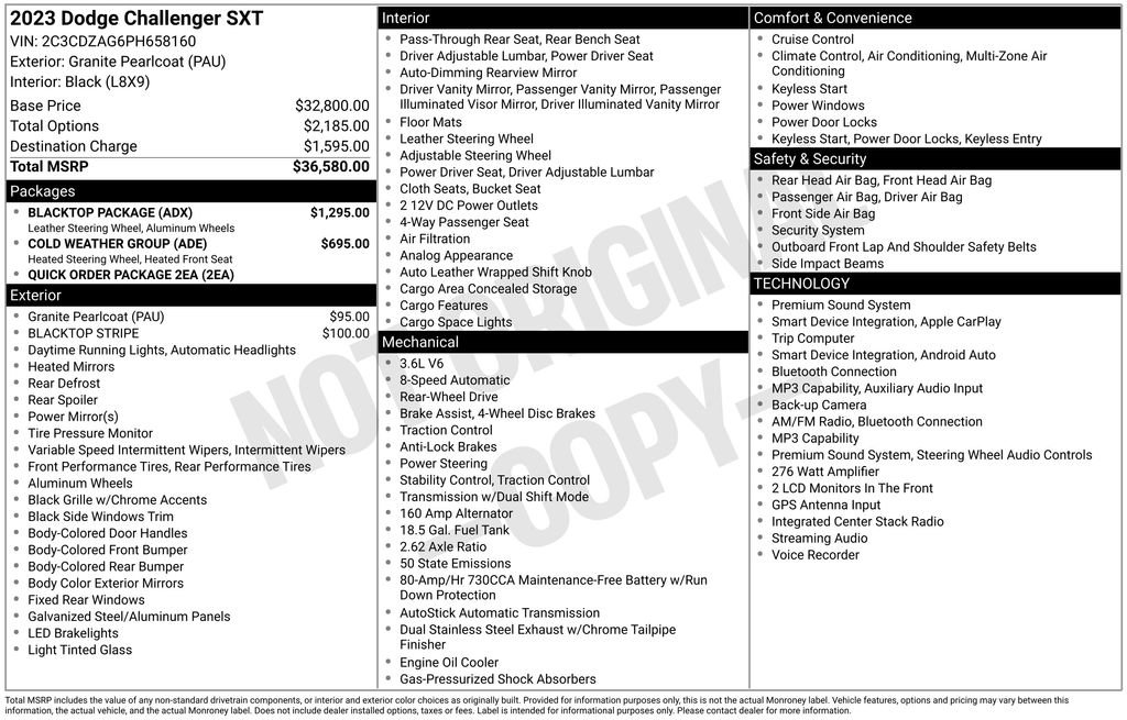 Used 2023 Dodge Challenger SXT w/ Blacktop Package RWD image 6