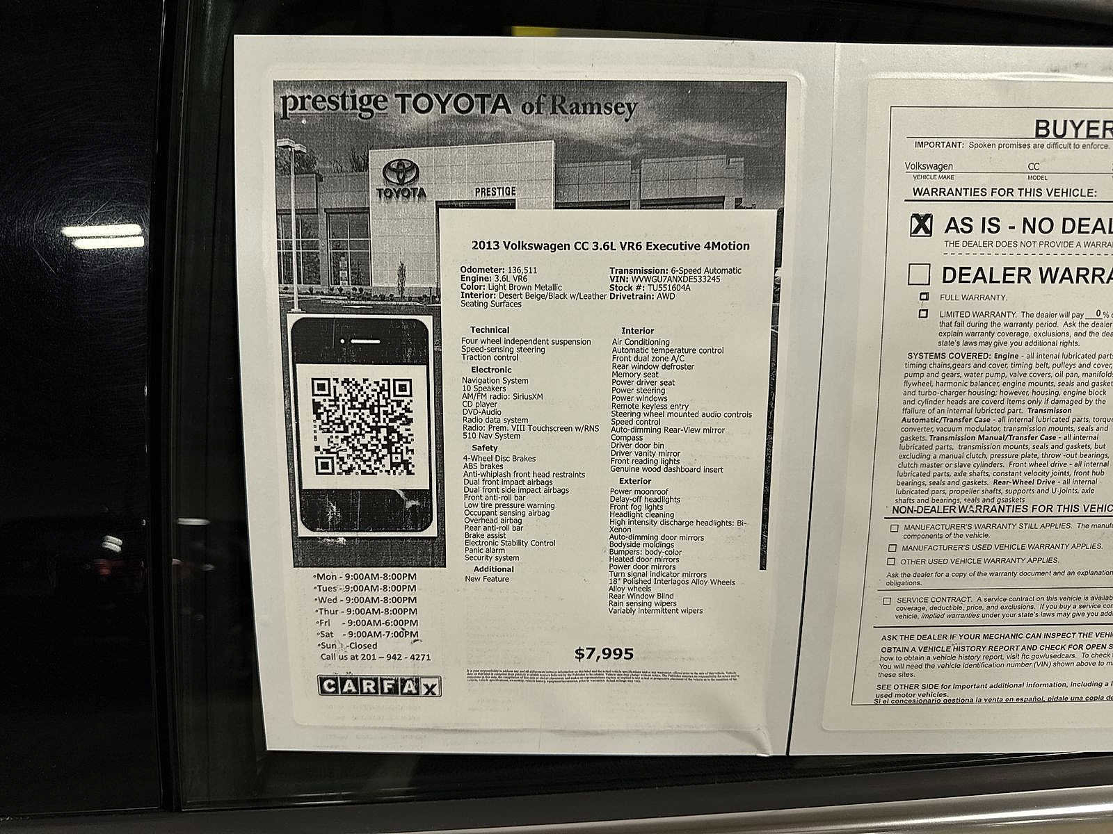 Used 2013 Volkswagen CC Executive image 13